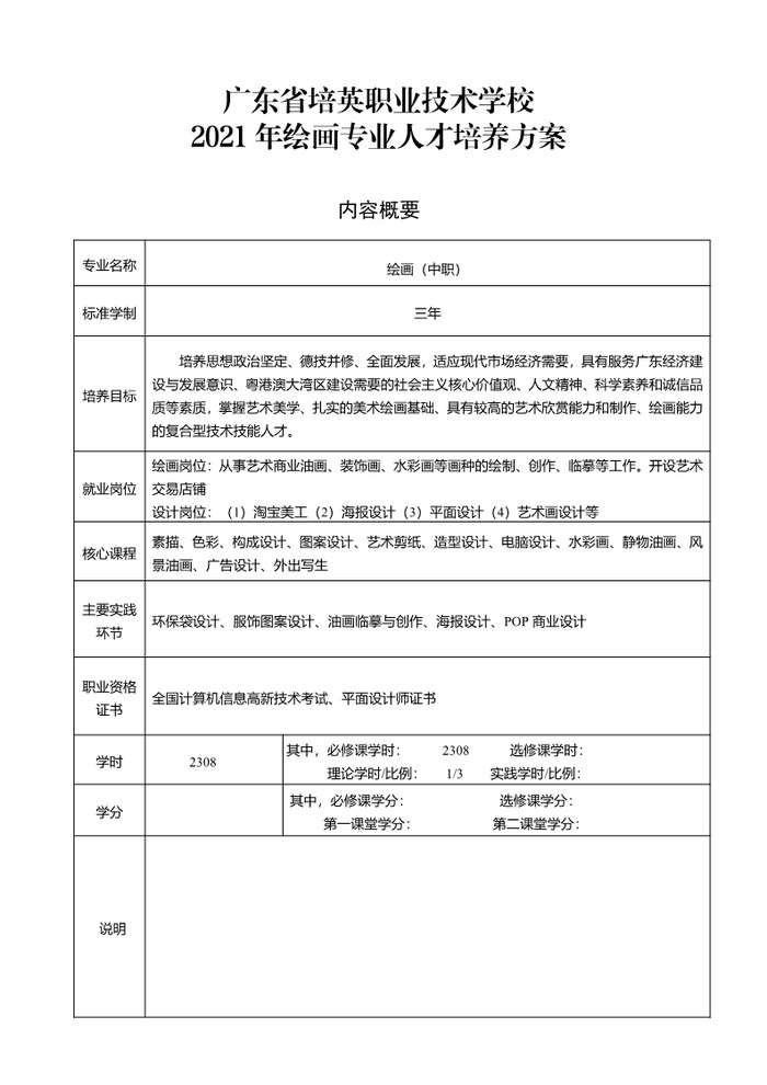 2021年绘画专业人才培养方案（广东省培英职业技术学校）_1.jpg